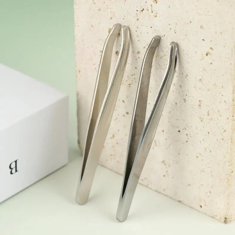 Premium Round Head Tweezers Eyebrow Facial Hair Removal Seamless Qme