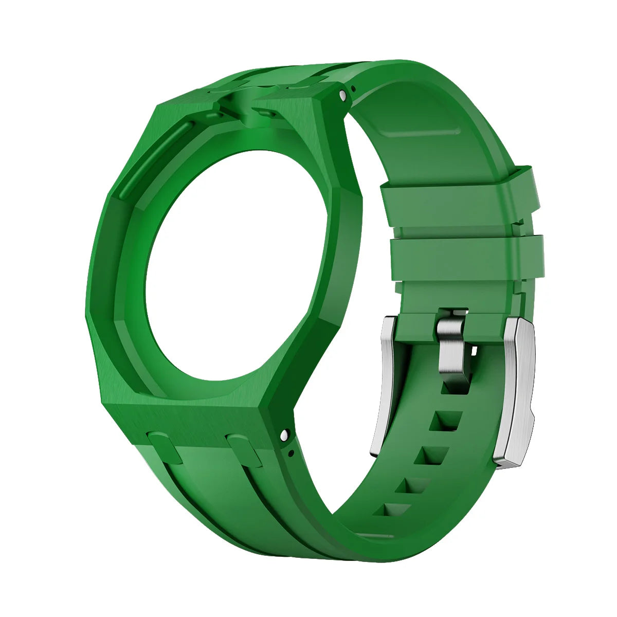2 In 1 Strap + Case for Swatch x AP Royal Pop Pocket Watch Change to Wristwatch Ceramic+Silicone Band Wrist Strap Accessories Qme 1.Green-12.0