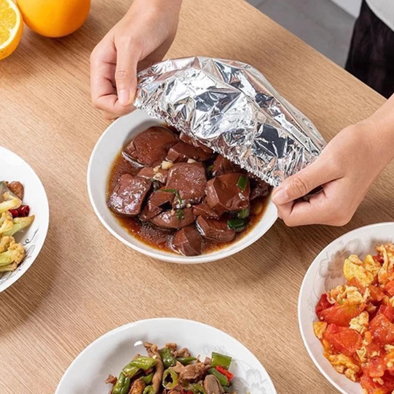 Aluminum Foil Insulation Covers Bowls Dishes Storage Kitchen Qme