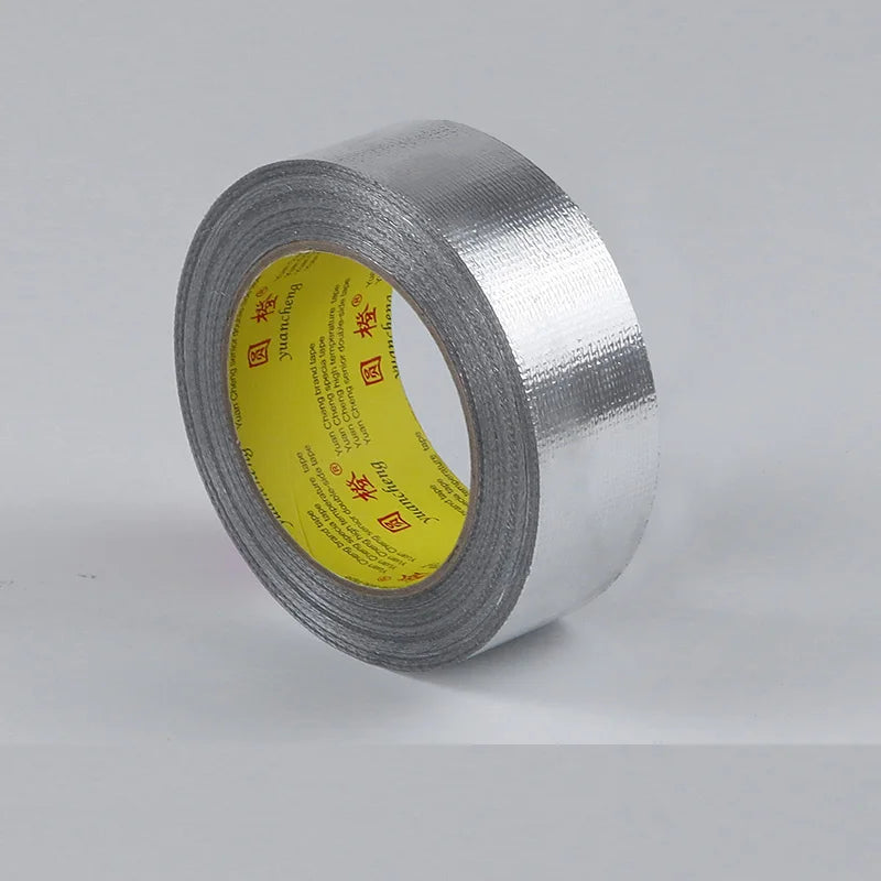 10M 20M Fiberglass Aluminum Foil Tape HVAC Heat Resistant Tape Heat Shield Thermal Barrier Adhesive Backed Heat Reflective Tape Qme Upgrade and Thicken 1 10M 20mm