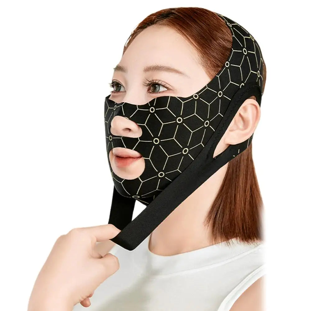 Face Lifting Tapes Mask Adjustable Toning Belts Reusable Chin Strap Qme B double layer