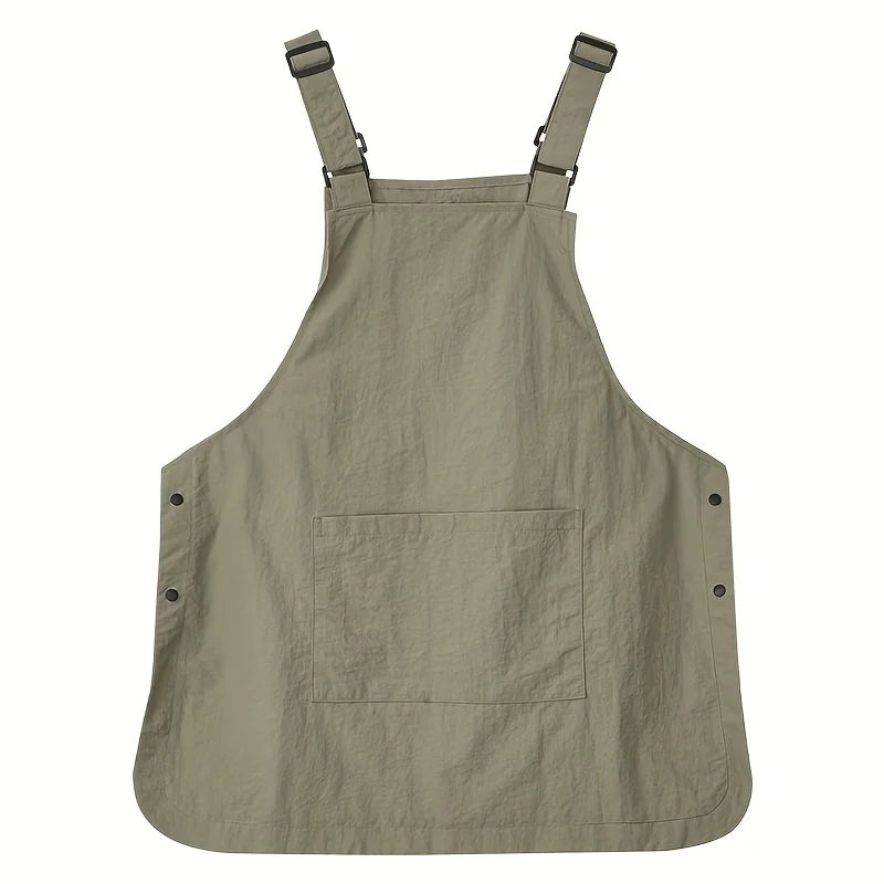 Japanese Waterproof Outdoor Barber, Coffee Shop, Catering Workwear Apron, Unisex Household Kitchen Workwear Qme Olive green