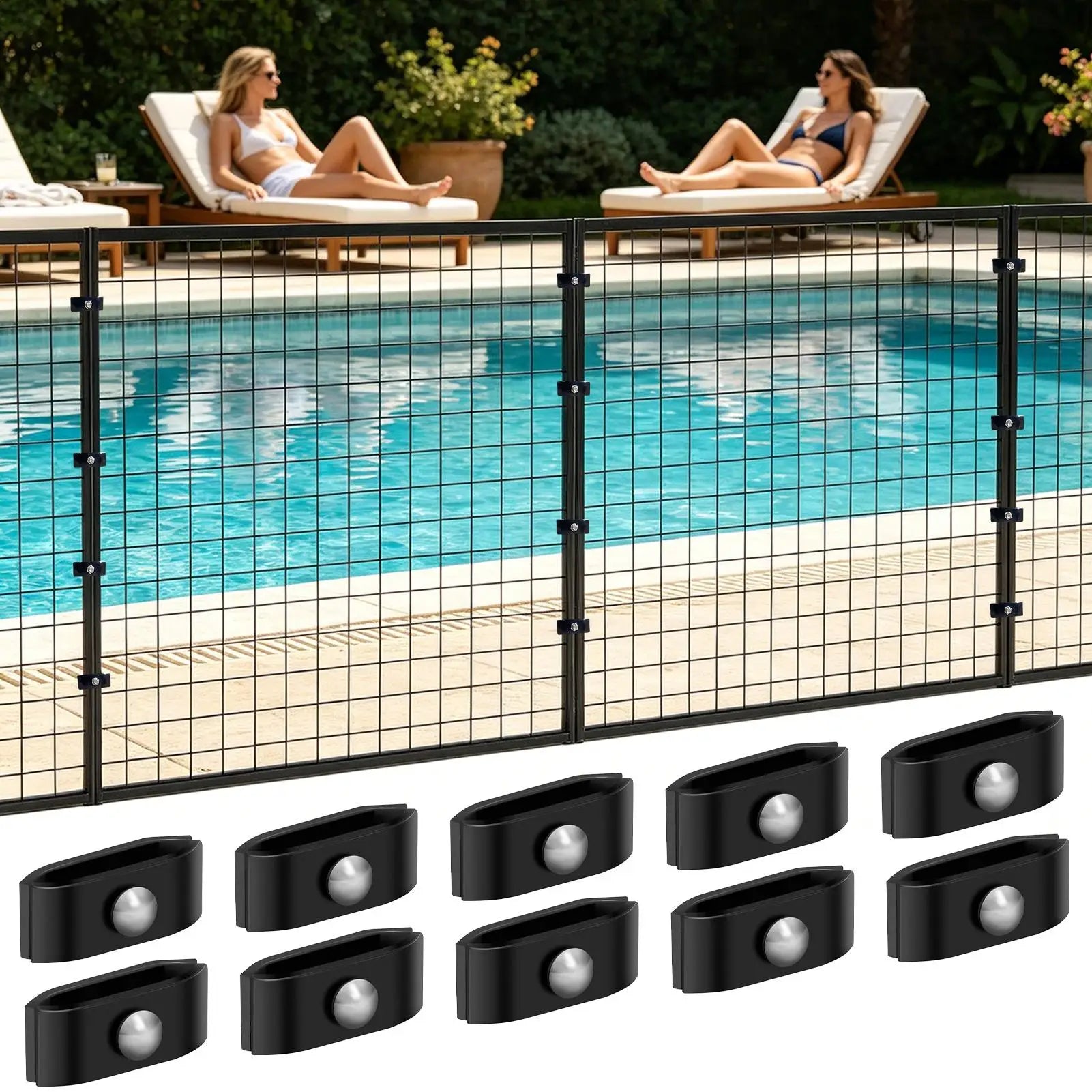 Fence Clamps Easy Install Tighten Clip Dog Kennel Panel Connectors Clips For Home Indoor Dorm Apartment Garden Yard Backyard Qme