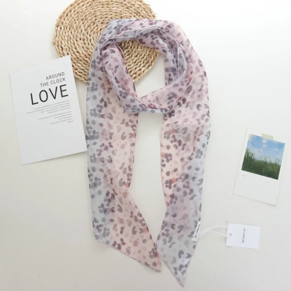 Elegant Polka Dots Long Scarf Versatile Narrow Scarves Fashionable Qme Style C