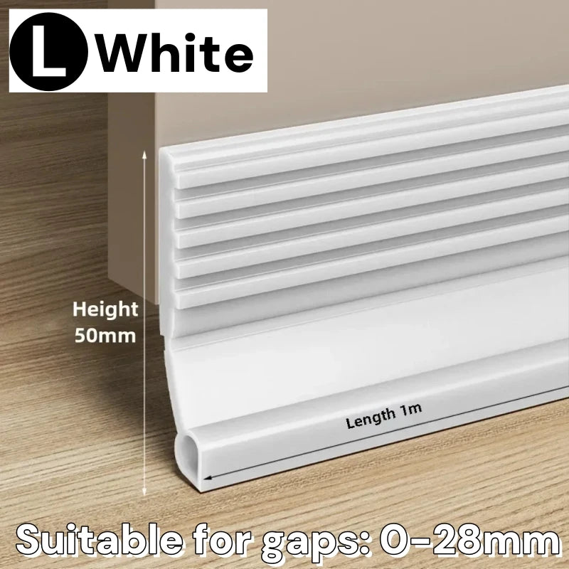 1M Door Sealing Strip Windproof Soundproof Waterproof Barriers for Doors Windows Insect Proof Filling Strip for Door Bottom Gap Qme White L