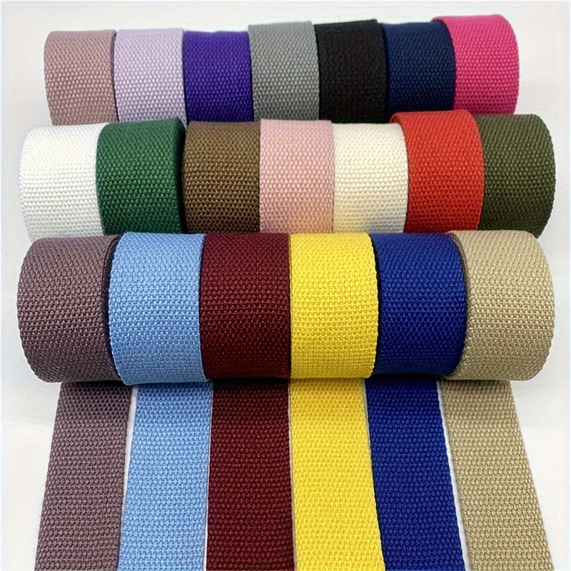 Wide Cotton Canvas Webbing Strap - Vibrant Multi-Color Durable Ribbon for DIY Crafts, Dog Harnesses, Belt Bags, Wallet Making Qme Gray