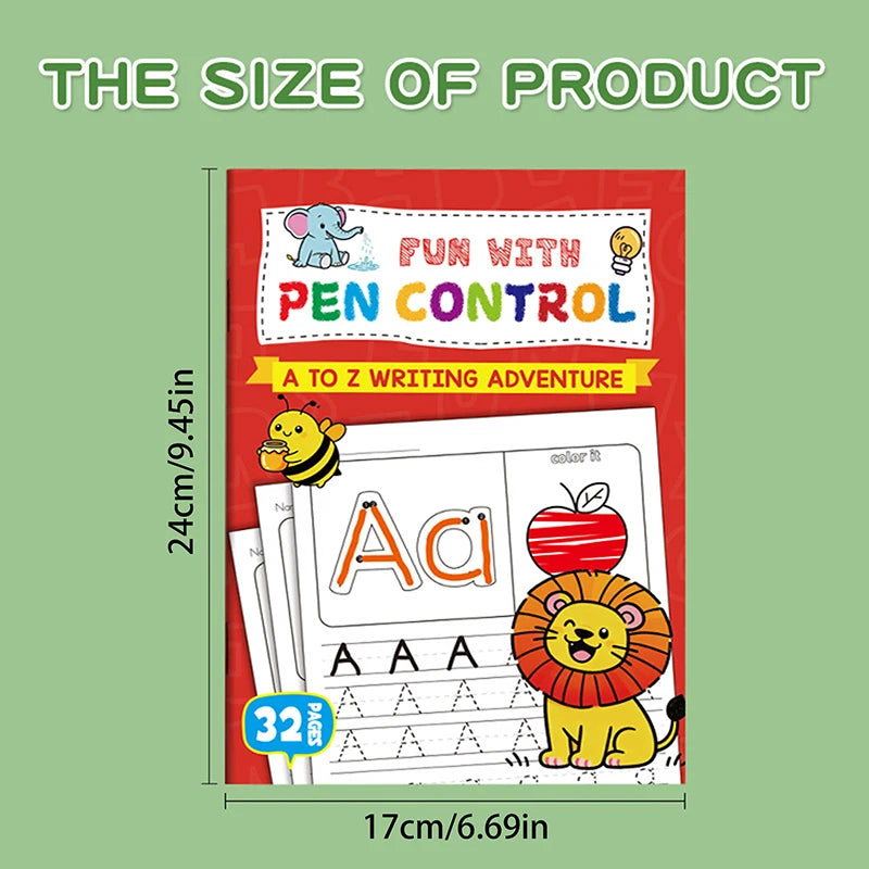 Children's Alphabet Practice Books A-z Writing Learning Drawing Pages Qme