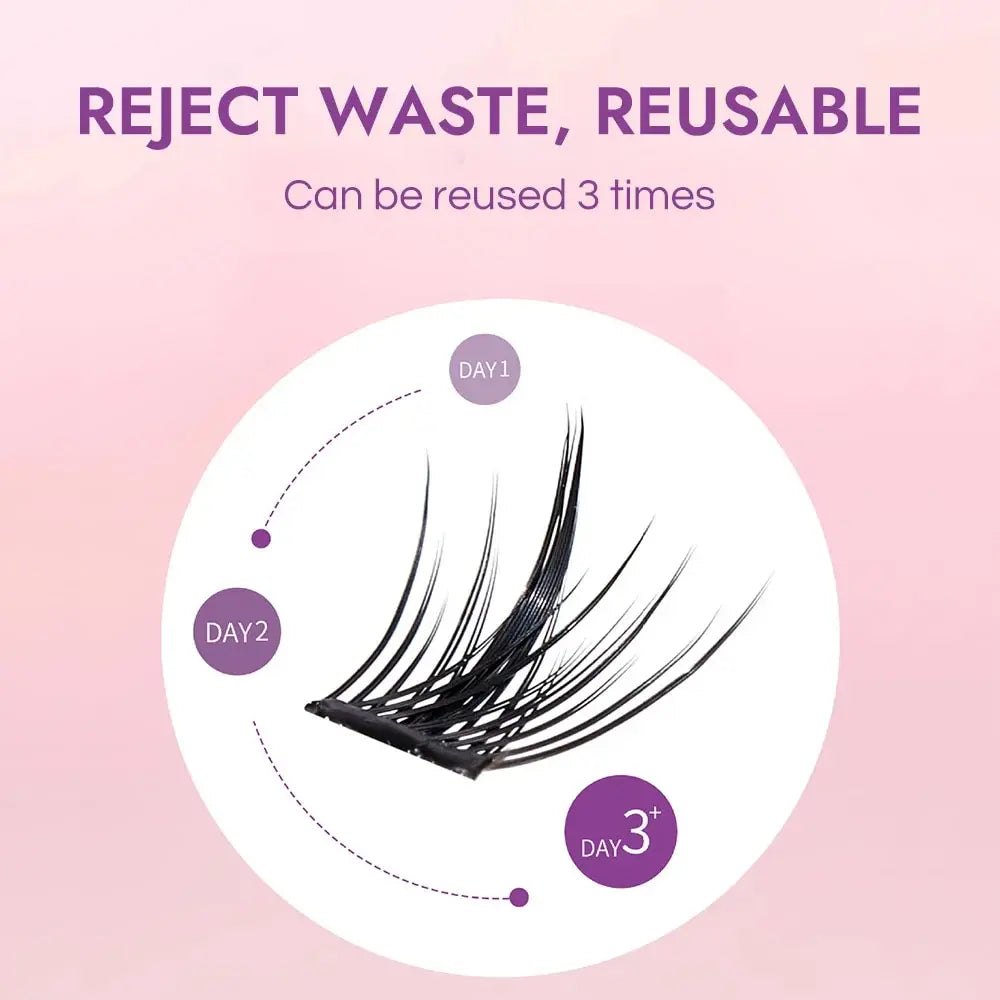 EYELASH No Glue Needed Self Adhesive Cluster Lash Diy Lashes Qme