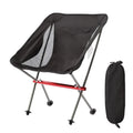 Portable Aluminum Alloy Moon Chair Outdoor Dining Camping Leisure Qme Black