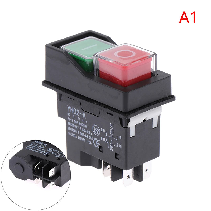 Electromagnetic Push Button Switches Starter Machine Tool Equipment Waterproof Switch Safety Security IP55 KLD28A Qme A1 4pin