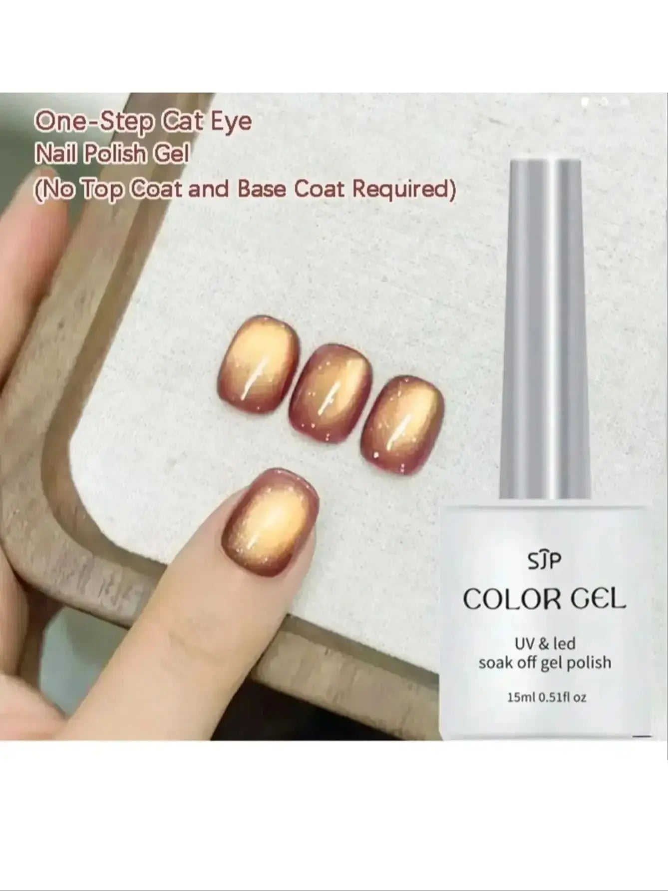 1 One-step Cat Eye Nail Polish Gel No Coat Base Required Autumn Qme YB03