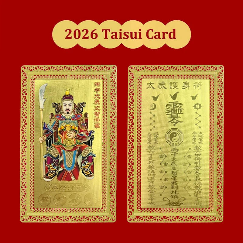 2026 Tai Sui Amulet Card Feng Shui Prayer Gold Exorcism Protection Qme