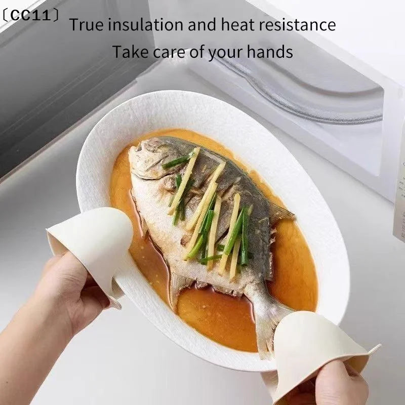 Baking Silicone Oven Mitts Microwave Glove Heat Insulation Anti-slip Qme