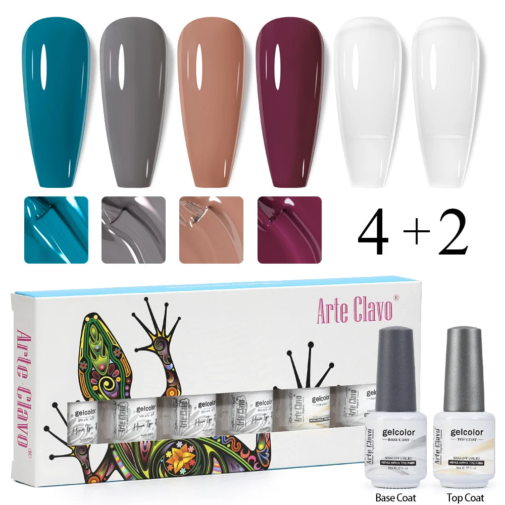 Arte Clavo Colourful Box Nail Gel Polish Semi Permanent UV Led Qme ZH34