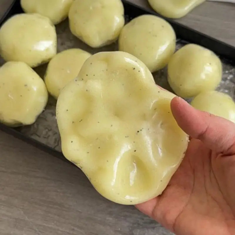Realistic Mashed Potato Squeeze Ball Textured Crinkle Sound Stress Qme