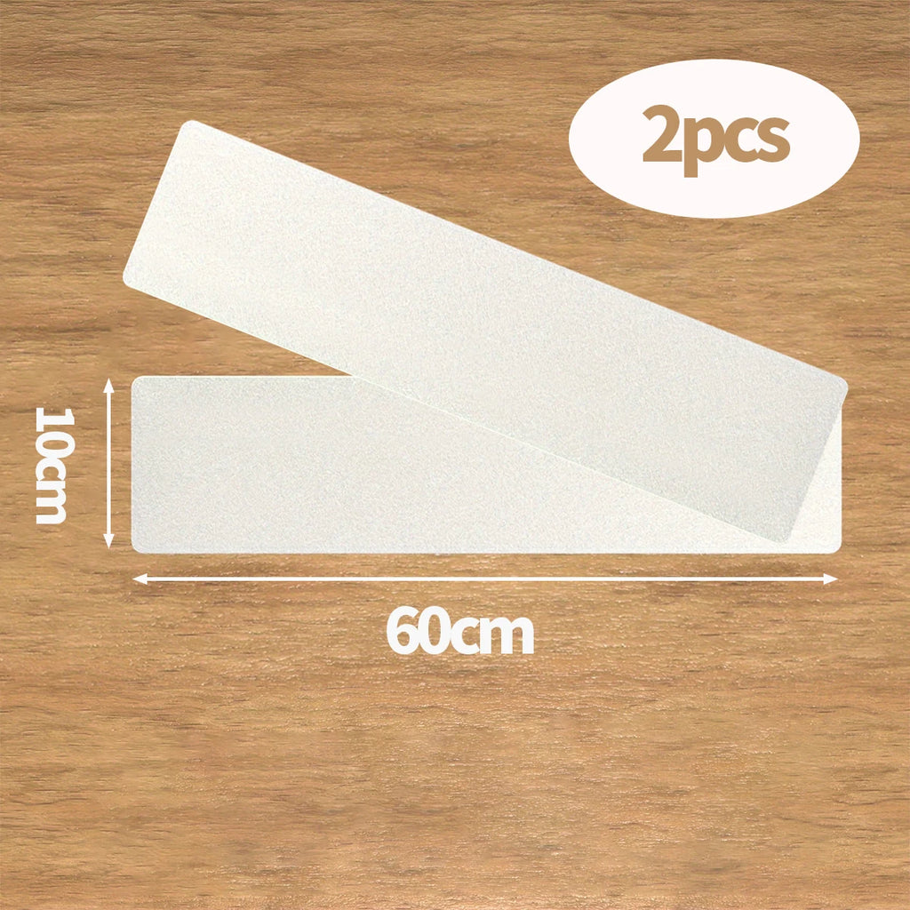 Clear Anti Slip Tape Waterproof, Non-Slip Stair Treads Tape Traction, Boat, Stairs, Transparent, Soft, Comfortable for Bare feet Qme 2pc 60CM 10CM