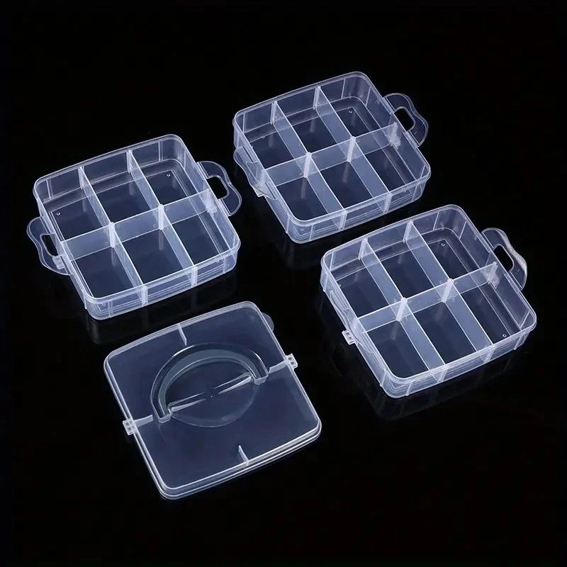 Necklace Ring Stud Earrings Storage Box Jewelry Ornament Transparent Qme