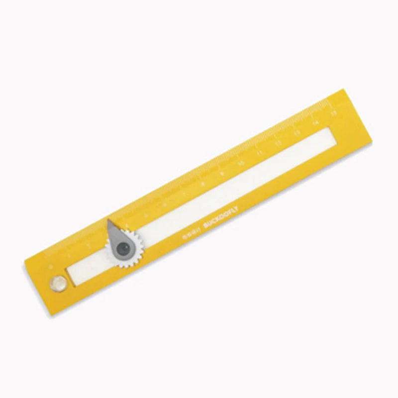 2-in-1 Multifunctional Compass Drawing Ruler Straightedge Geometric Qme Yellow