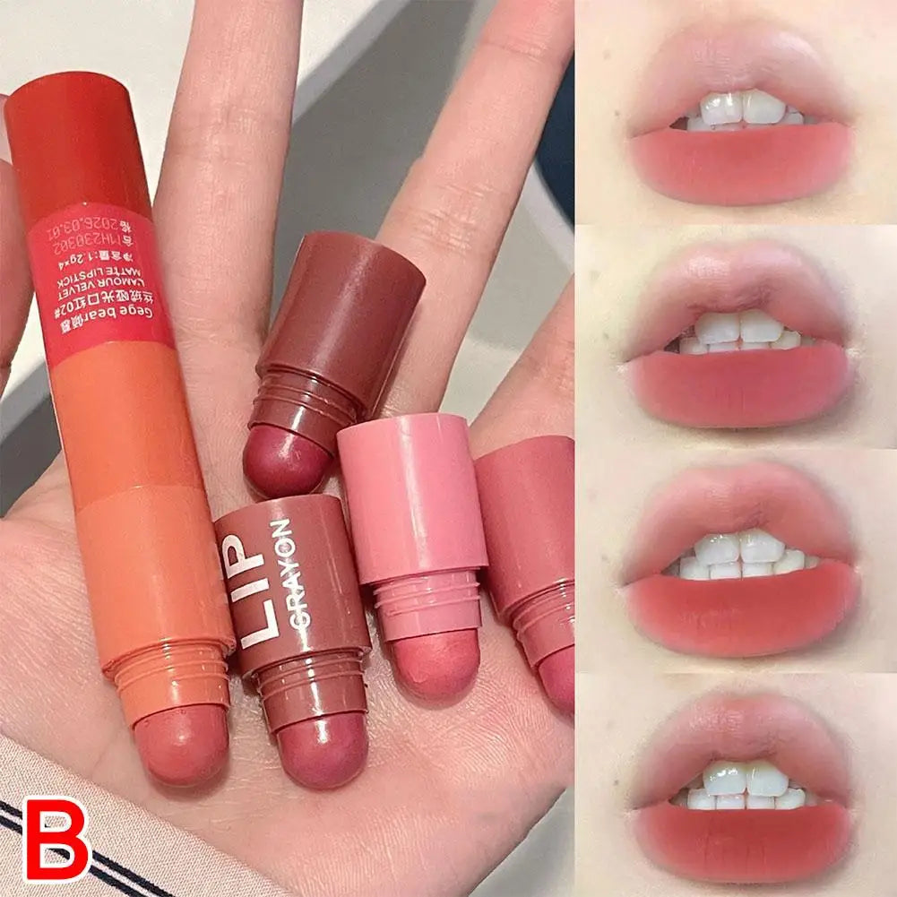 4 In 1 Matte Lipstick Pencil Kit Combo Velvet Sexy Red Lip Tint Non-stick Cup Multicolour Lipstick Pen Makeup Lips Cosmetic Set Qme B-02 CN