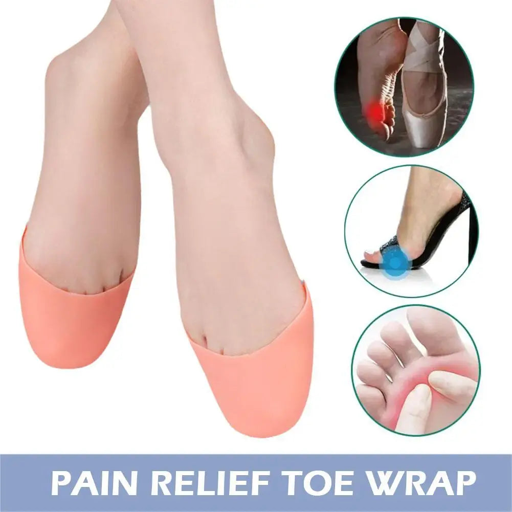 1 Pair Silicone Gel Toe Pads For Pointe Shoes Ballet Dance Foot Big Toe Protection Cushion Topper Cover Protector Pouch Reusable Qme