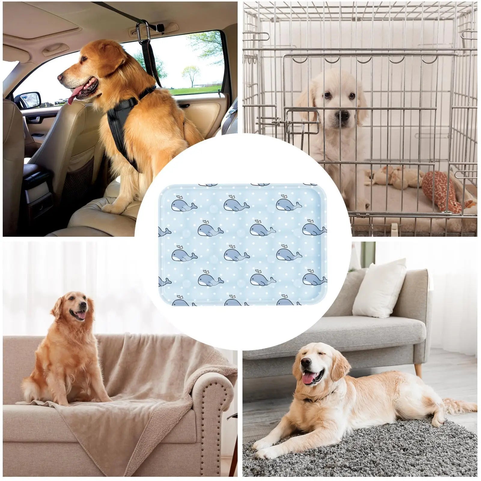 Dog Cooling Mat Waterproof Washable Thickened Portable Dog Cooling Bed For Puppies Cats Crate Cage Kennel Floor Sofa Car Seat Qme