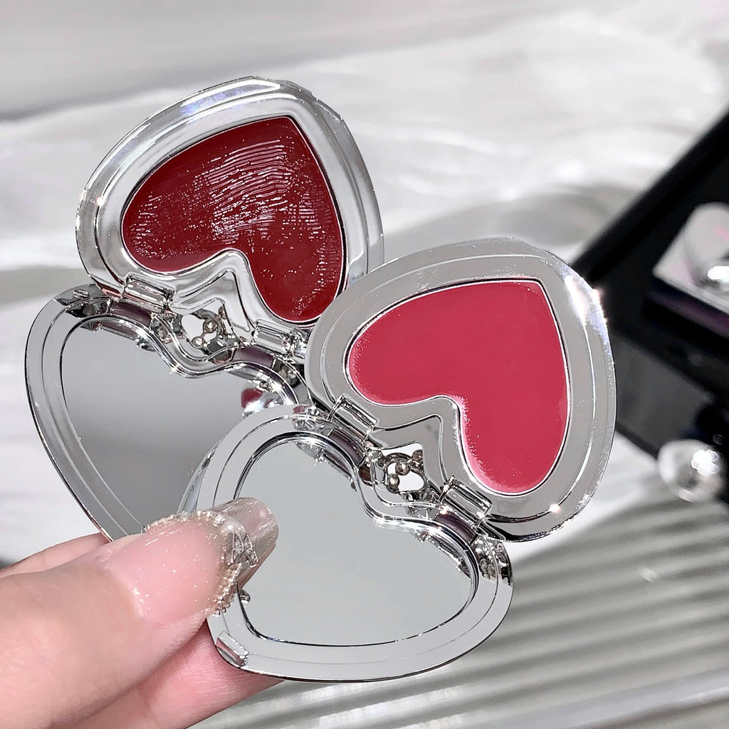 SHAQINUO Heart Shape Water Light Lip Llaze Mirror Pendant Lipstick Qme