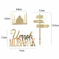 Birthday Cake Charms Personalized Umrah Mubarak Hajj Letter Topper Qme A1