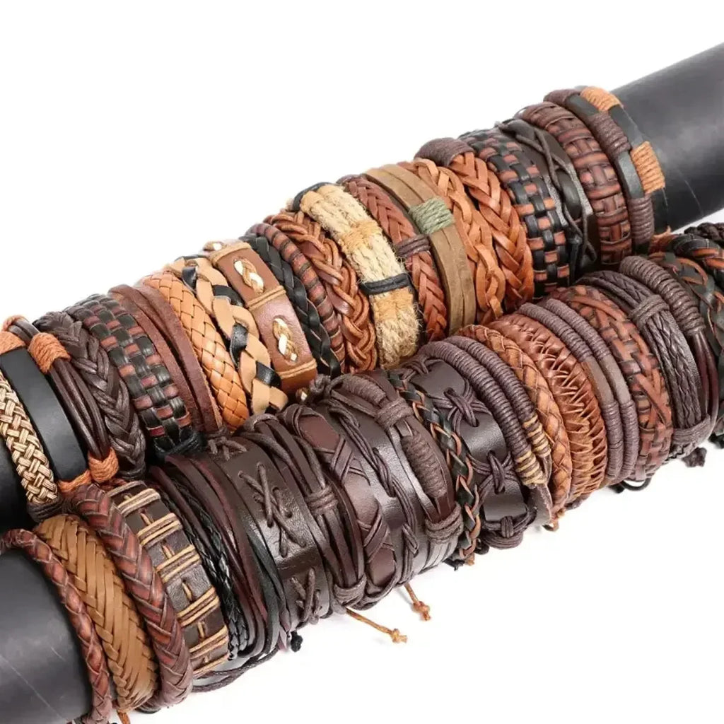 5PCS Random Style Men's Women's Webbing, Rope,Leather Bracelet Classical Festive Women Gift(Including But Not Limited to Pic) Qme