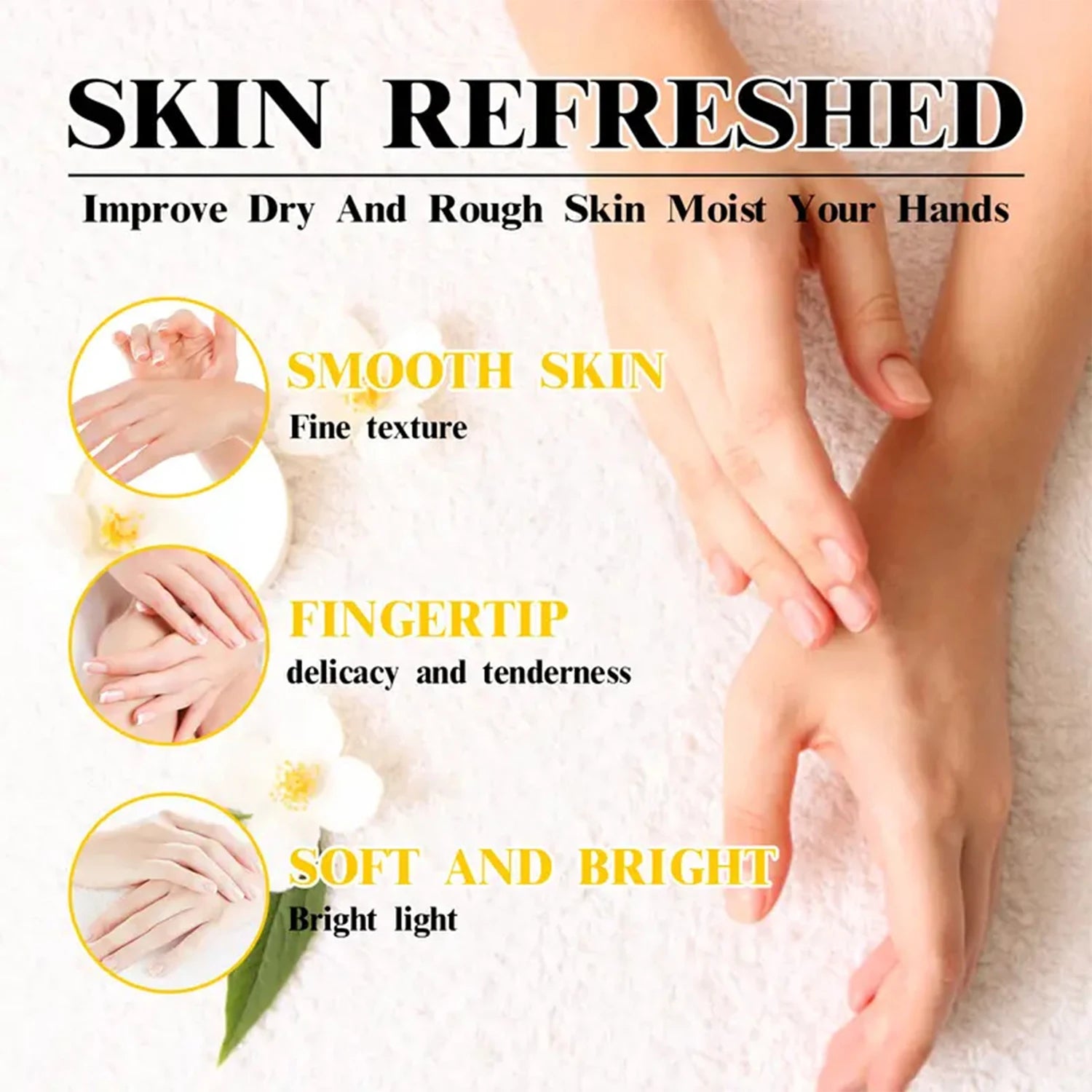 60g Bee Venom Chamomile Hand Mask, Natural Plant Ingredients, Physical Exfoliation Makes Hands and Feet Smoother, More Delicate, Moisturized, and Radiant, Suitable for Hands and Feet Qme