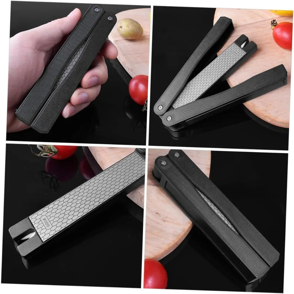 Portable Diamond Knife Sharpener 400 600 Grit Double Sided Foldable Qme