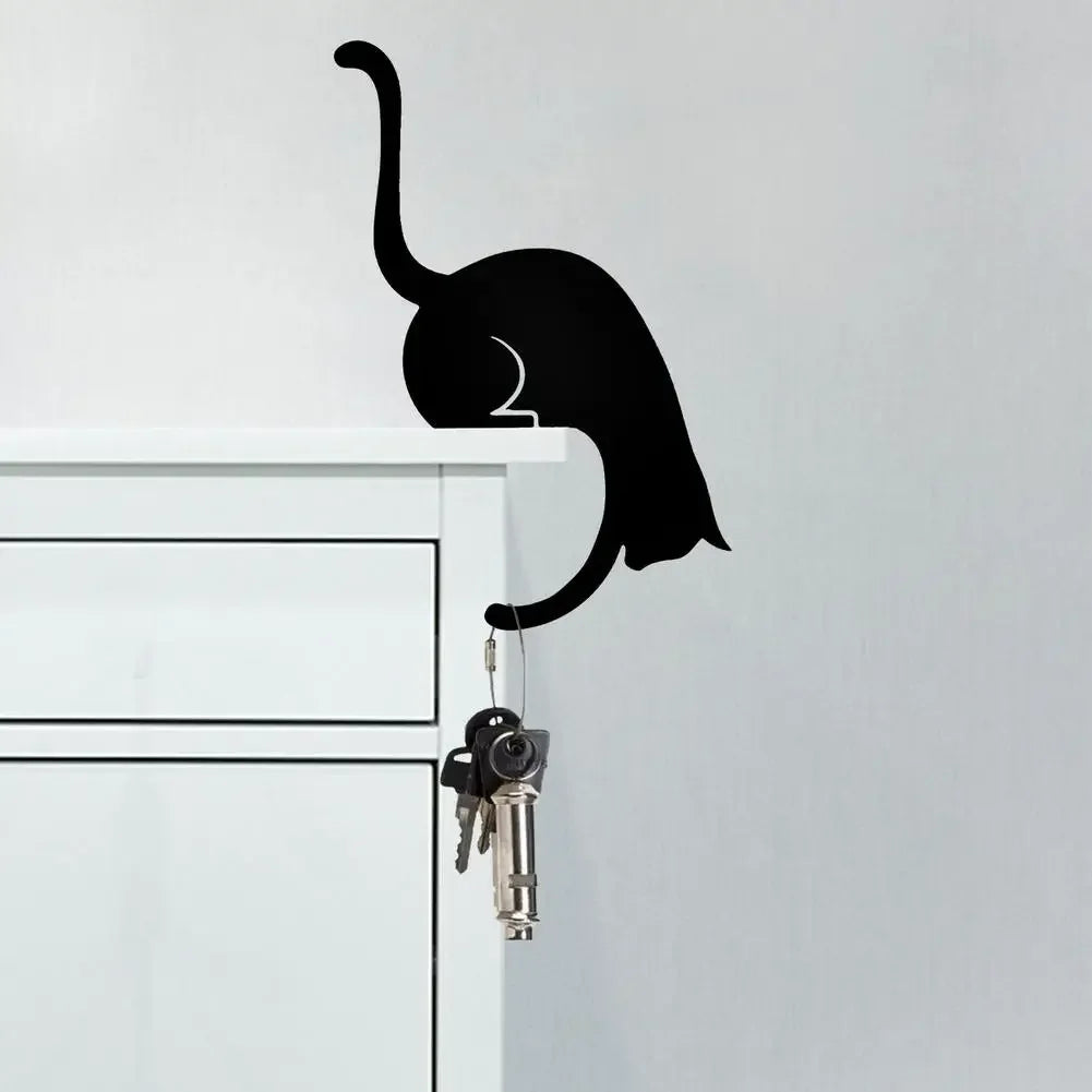 Kitchen Wall Door Metal Hook Key Hanger Cat Tail Monkey Shaped Decor Qme