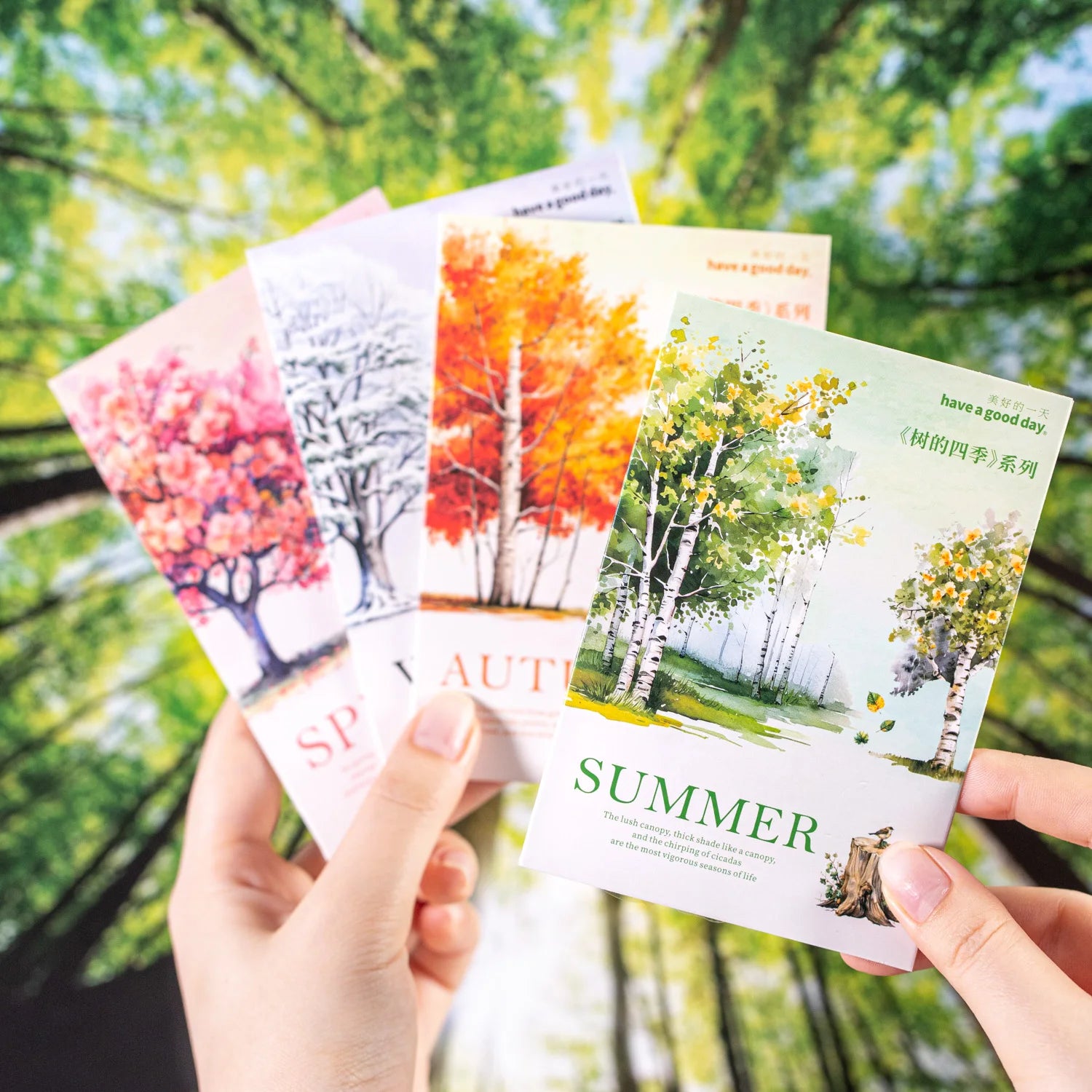 50pcs Seasonal Tree Scenery Stickers for Journal DIY Scrapbook Phone Laptop Case Decoration Notebook Planner Craft Supplies Qme