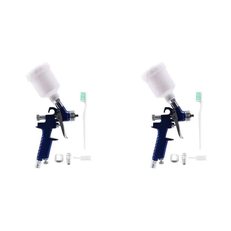 A02F-2 Set 1.0MM Nozzle H-2000 Professional HVLP Spray Gun Mini Air Paint Spray Guns Airbrush For Painting Car Aerograph Qme Blue