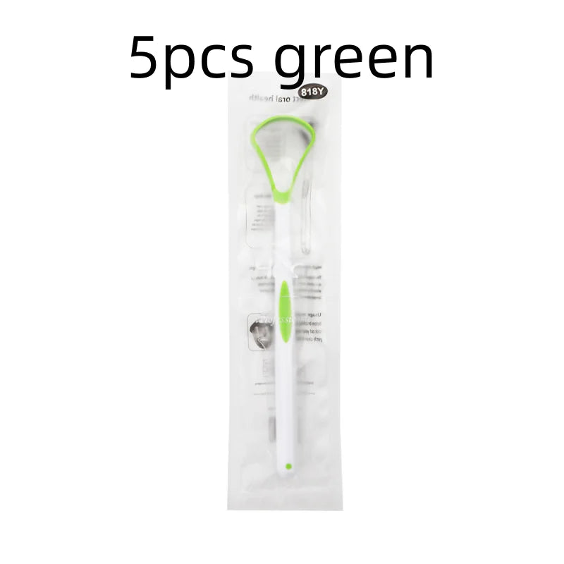 1/5/10/20pcs Grade Tongue Scraper Oral Care Device Removes Thick Coating Food Residue Bad Breath Prevention Tongue Cleaning Qme 5pcs green