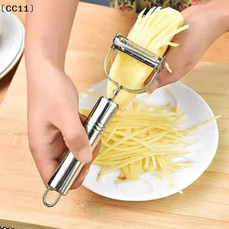 2-in-1 Multi-function Stainless Steel Double-head Vegetable Peeler Qme