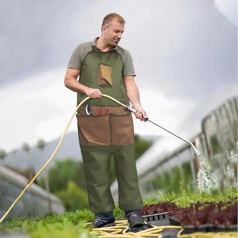 Garden Leg Gaiter Apron Pockets Waterproof Dirt Protection Pruning Qme