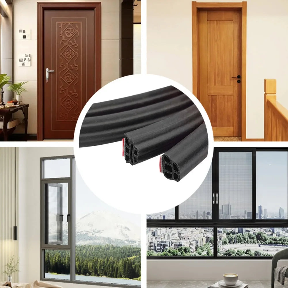 10/6/5M Security Door Sealing Strip Acoustic Foam Wind Proof Sliding Window Sealing Strip Door Frame Gap Acoustic Filler Strip Qme