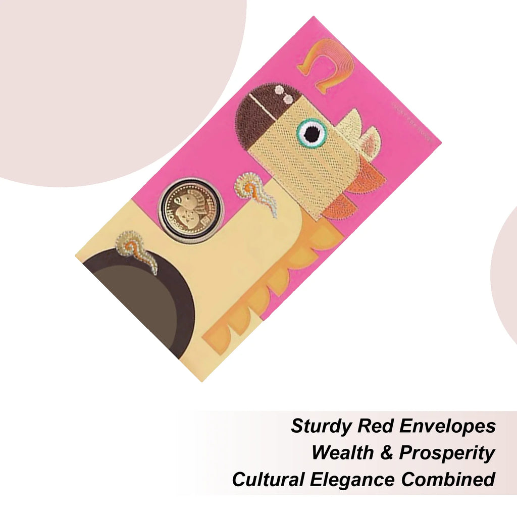 Red Envelopes For Money Blessing Souvenir With Coin Gold Collectible Coin For New Year Boys Girls Adults Elderly Family Friends Qme