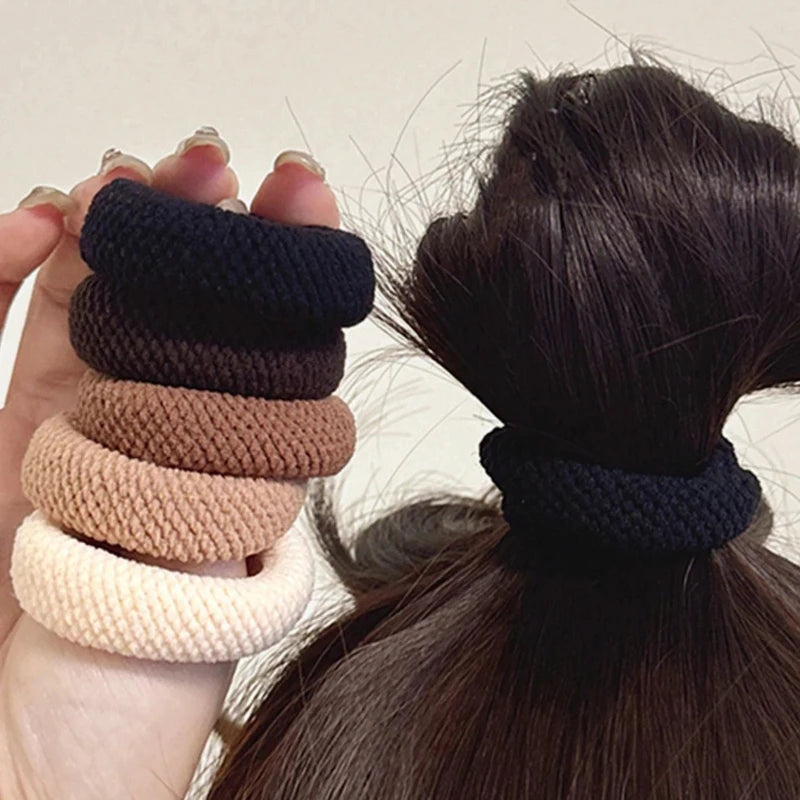 5/10 Mix Color High Elasticity Thickened Versatile Simple Scrunchies, Hair-Friendly (Random Color) Hair Ties Hair Rope Qme