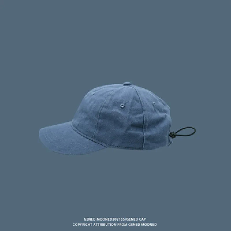 Drawstring Short Brim Hat Trendy Versatile Soft Curved Cap Qme SKY BLUE