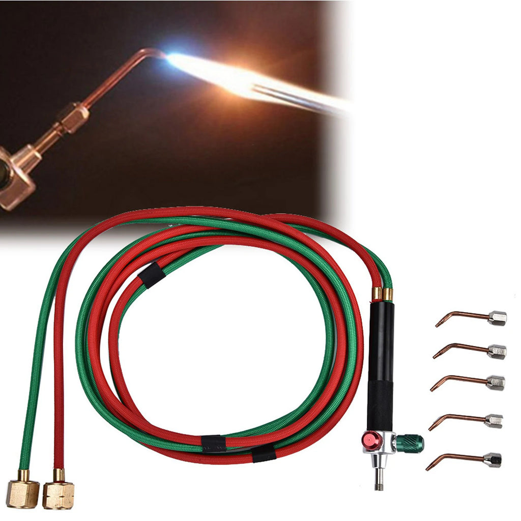 Jewelry Processing Equipment Oxygen Welding Torch Tool Flame Gun with 5 Tips Jewelry Welding Torch for Jeweler Qme