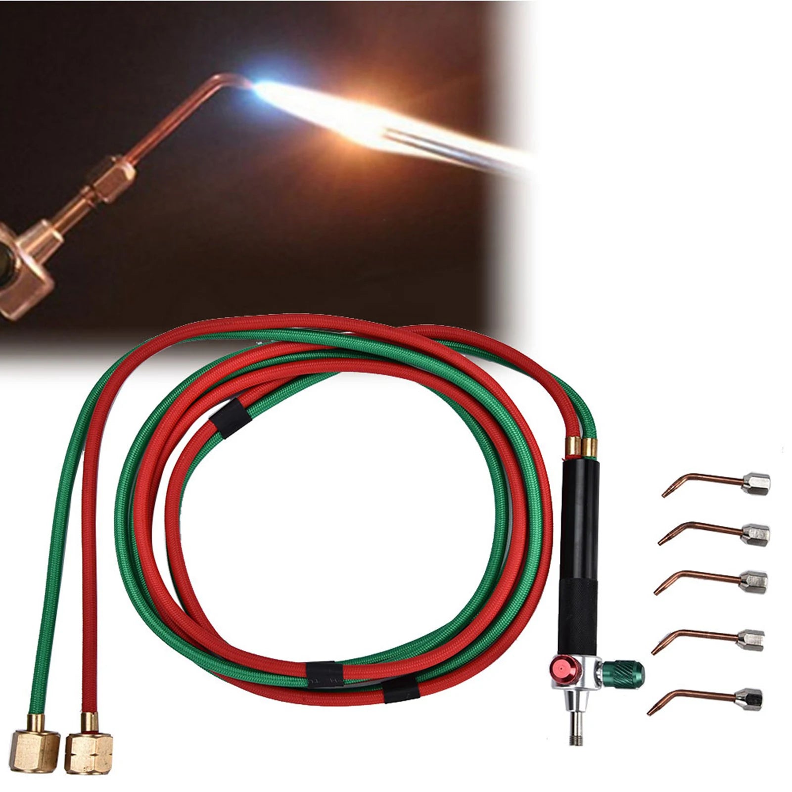 Jewelry Processing Equipment Oxygen Welding Torch Tool Flame Gun with 5 Tips Jewelry Welding Torch for Jeweler Qme