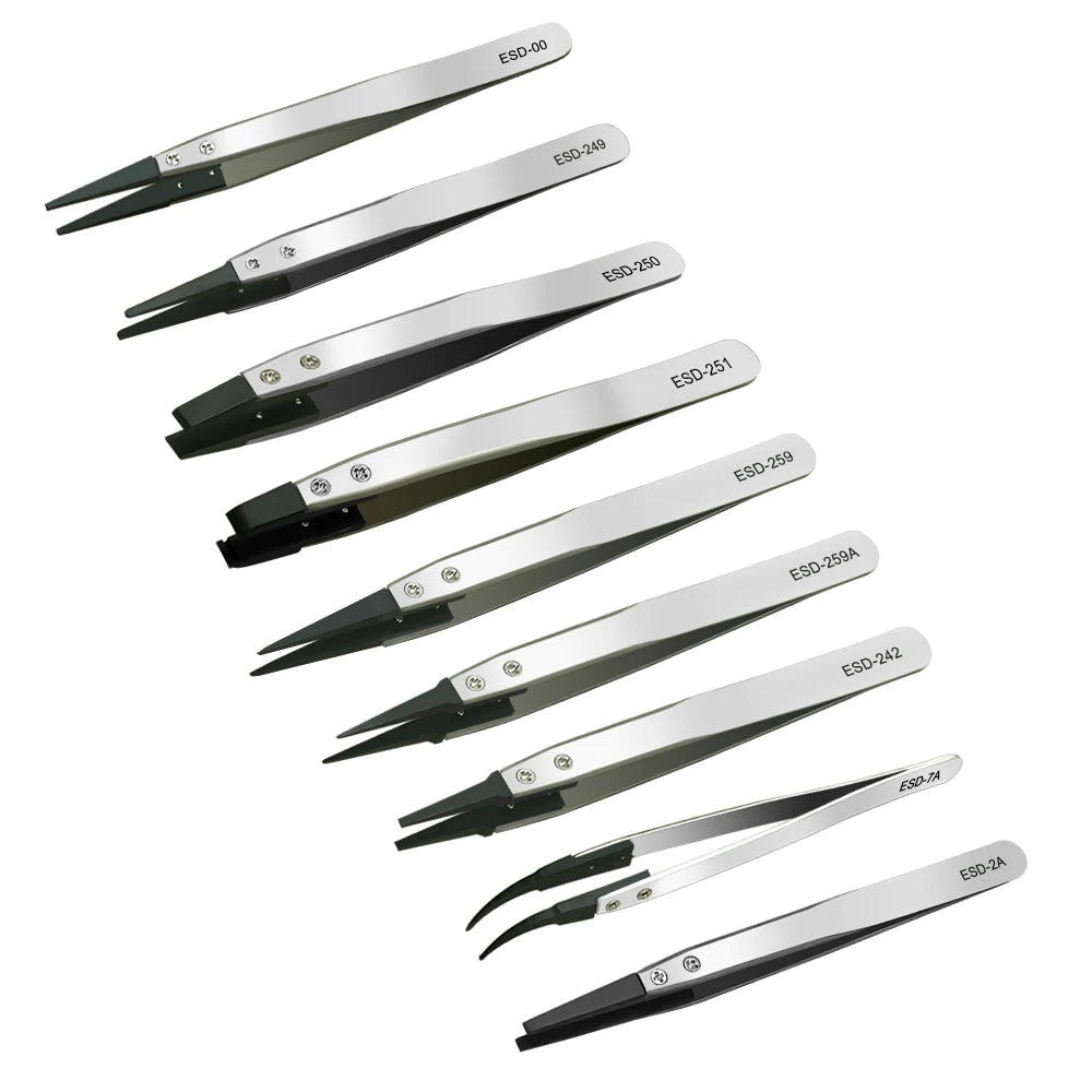 LEFAVOR Anti-static Plastic Tweezers Stainless Steel Industrial Qme