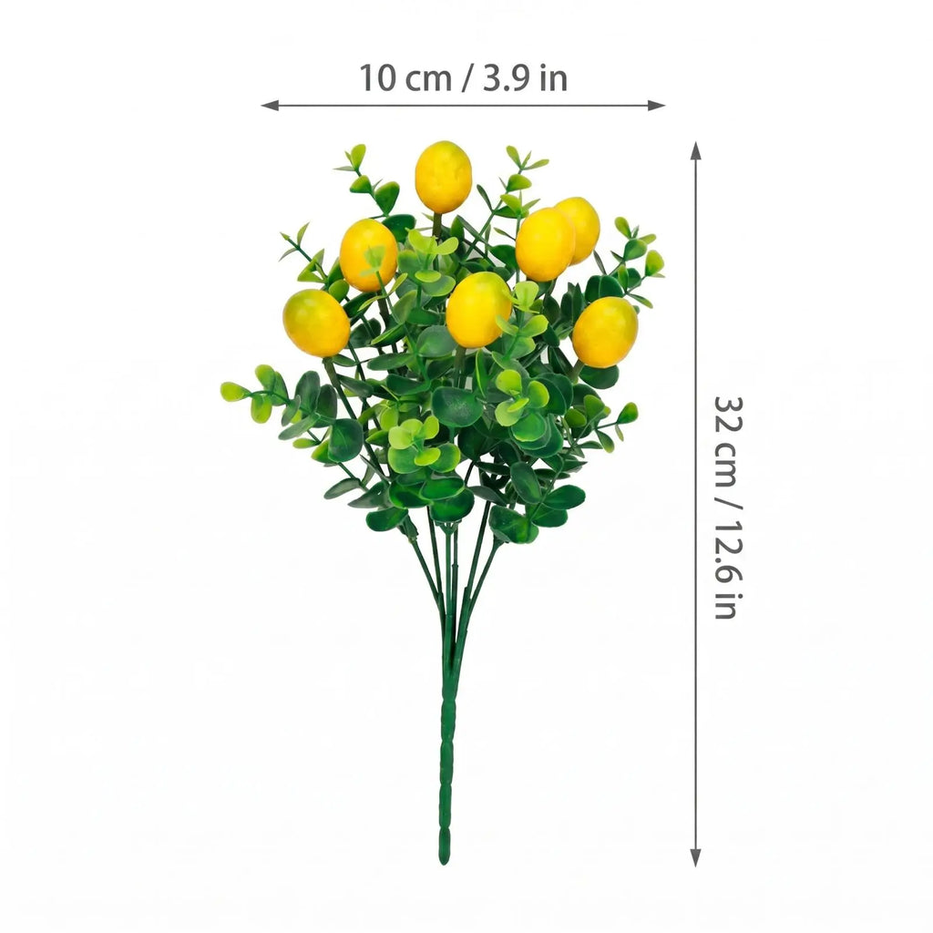 Artificial Lemon Branches Plant Decoration DIY Green Plants European Style Realistic Fake Plants Holiday Decor Photography Prop Qme