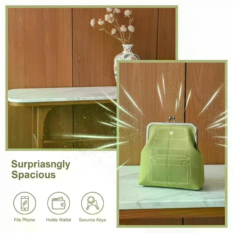 Large Capacity Retro Frosted Handbag Lock Short Handle Leather Crossbody Bag PU Clip Closure Clutch Shoulder Bag Qme