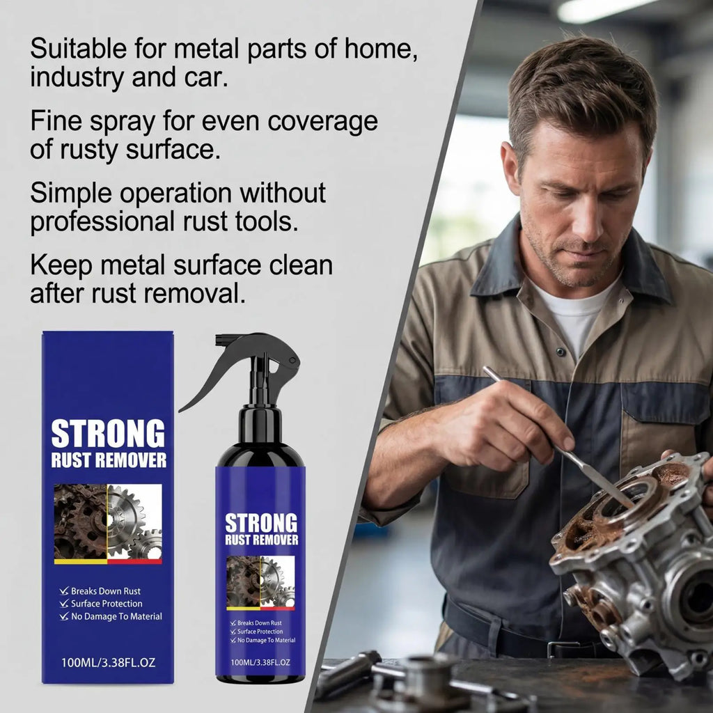 NEW Rust Remover 100ml Metal Cleaner Spray Rust Dissolver For Kitchen Garage Workshop Outdoor Equipment Home Appliance Car Qme