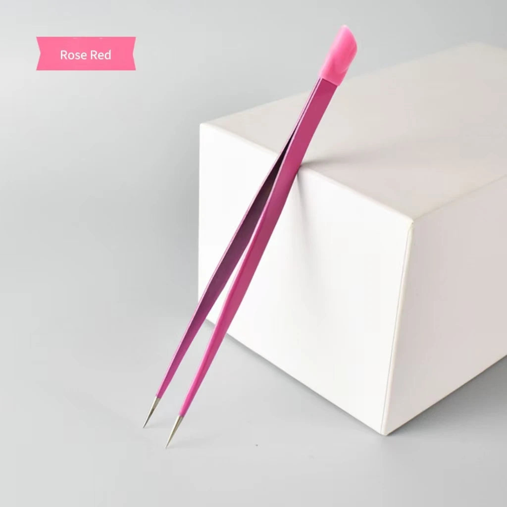 Double Headed Tweezers Multi-use Silicone Pressing Head Nail Clipping Qme rosey