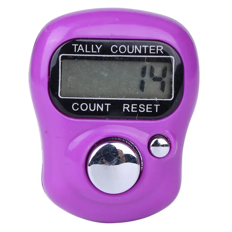 Mini Finger Counter Islamic Bead 5 Digital LED Electronic Handheld Tally Counter Clicker Counter Ring Qme PURPLE
