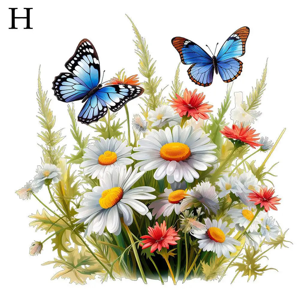 Wall Stickers Butterfly Flower Removable Wall Decal Self Adhesive Toilet Bathroom Refrigerator Sticker Living Room Bedroom Decor Qme H