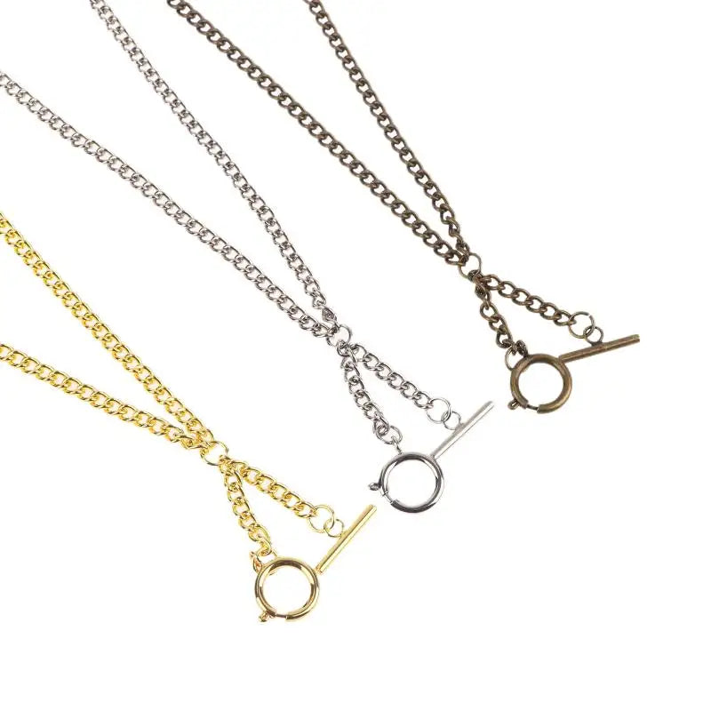 Double Chain Pocket Watch Chain Curb Link Chain Clip Pocket Chain For Men And Women For Christmas And Father's Day Gift Qme